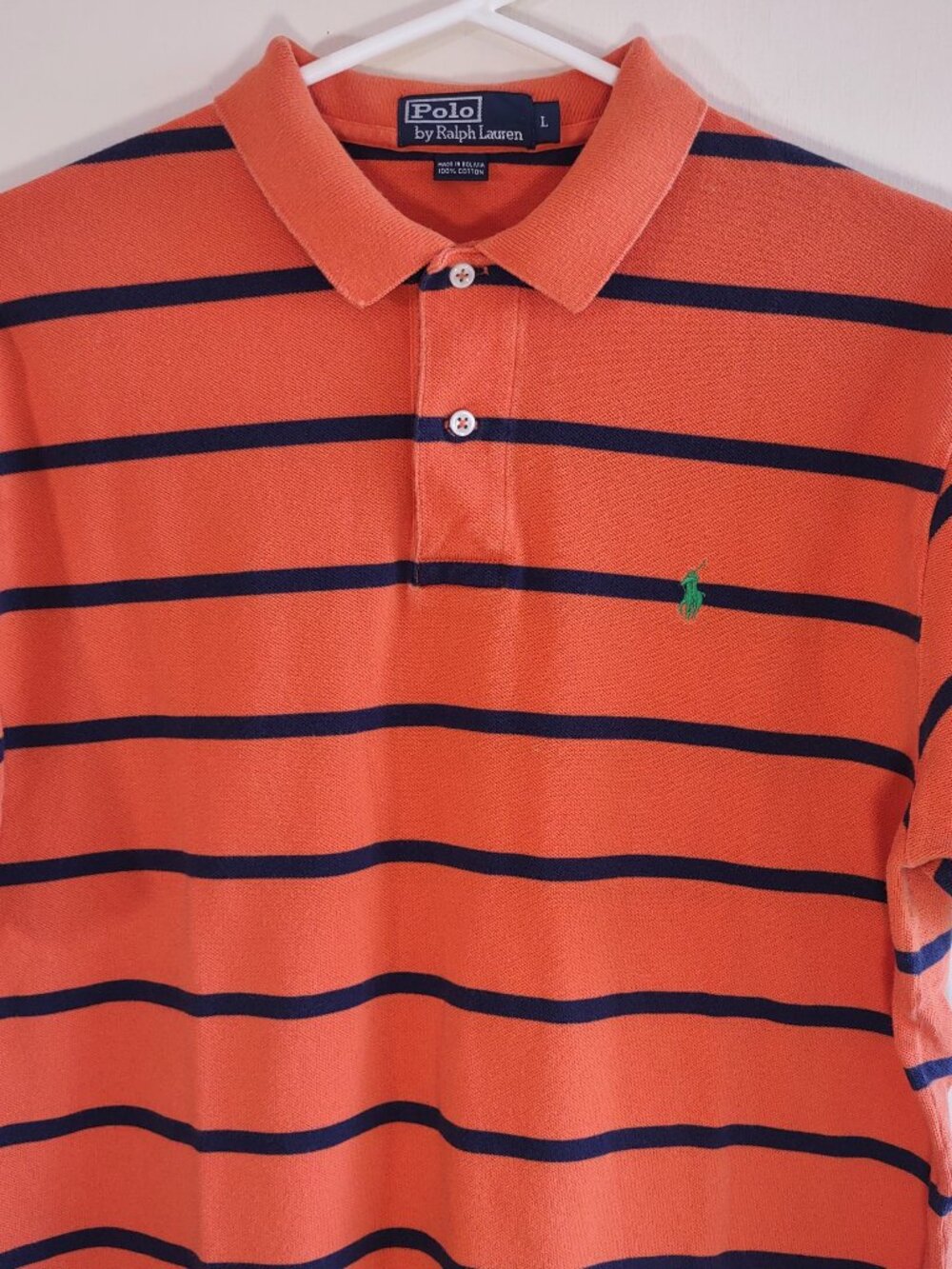 Vintage Polo by Ralph Lauren Pique Polo Shirt Green Pony Size Large Bolivia